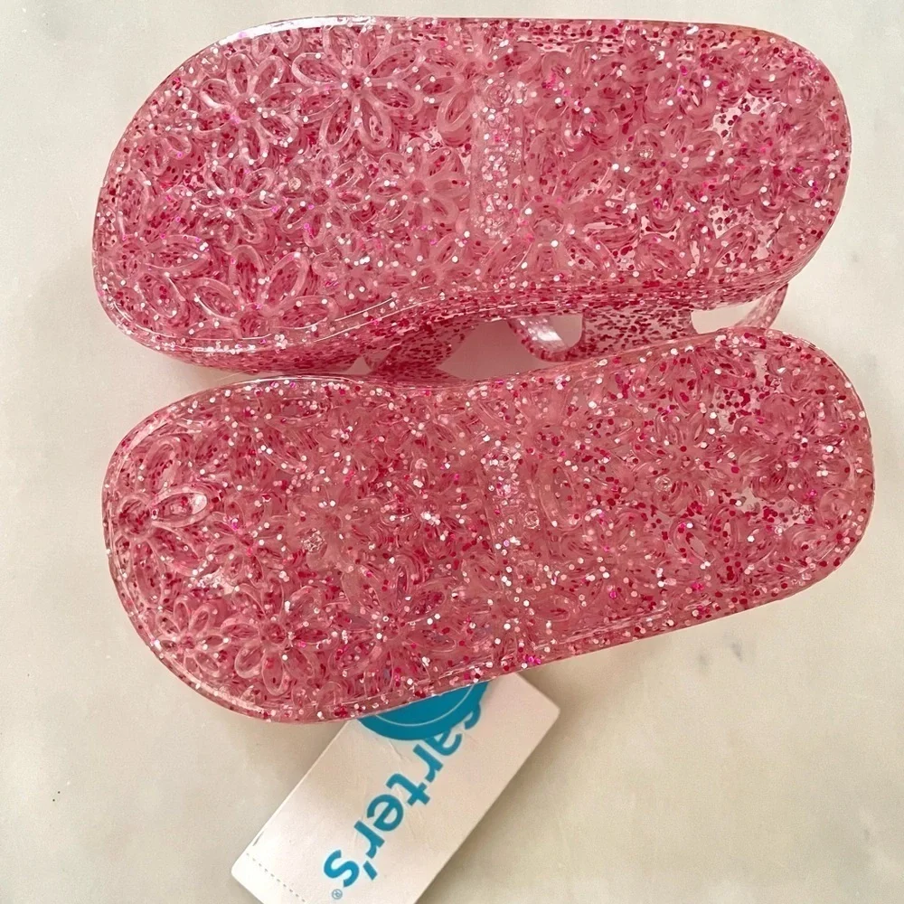Carter's Pink Glitter Jelly Sandals